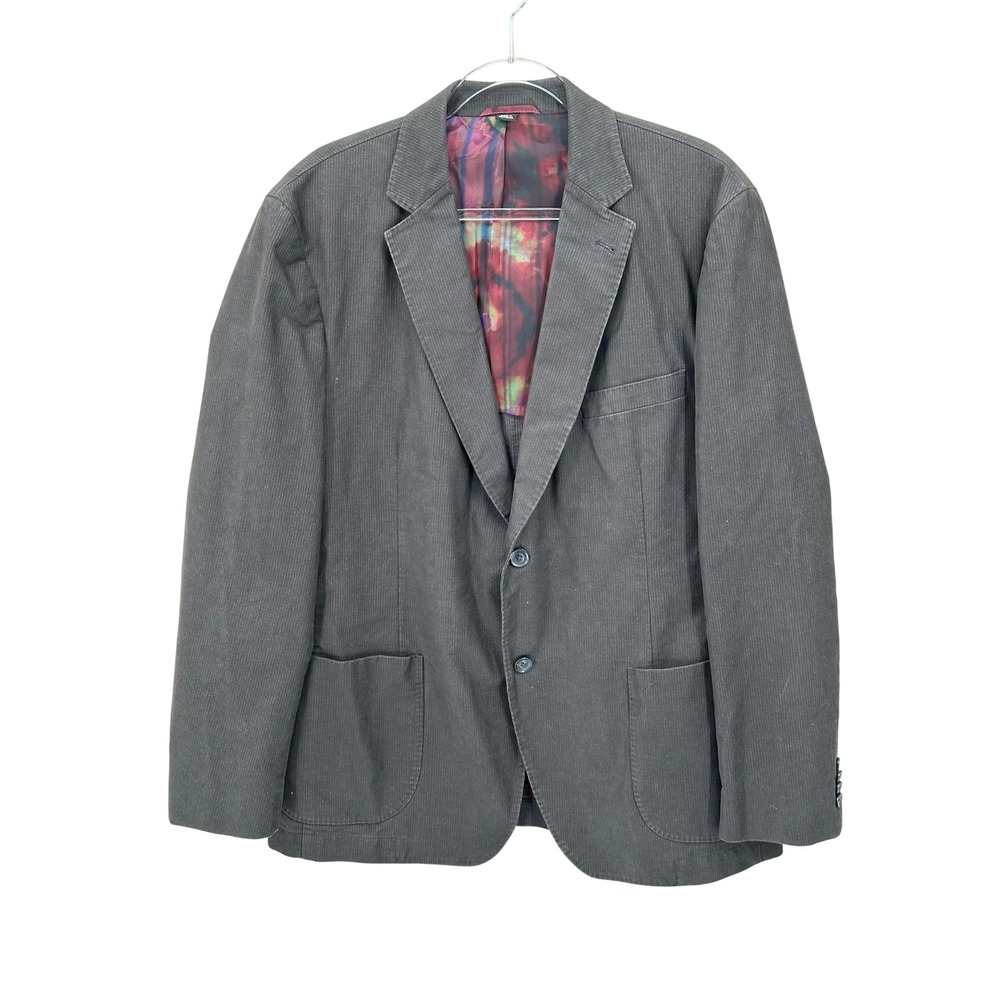 Kroon Blazer Men 44R Gray Bono Wash Jacket Sport Coat Cotton Smart Casual Office